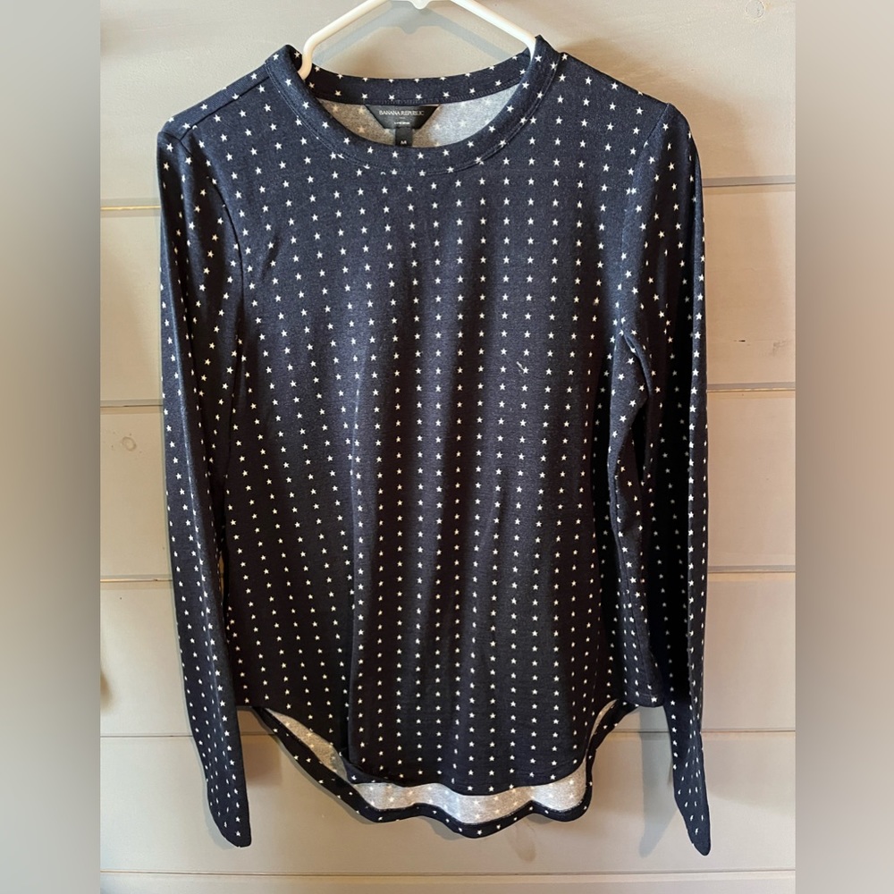 Banana Republic navy white star sweater